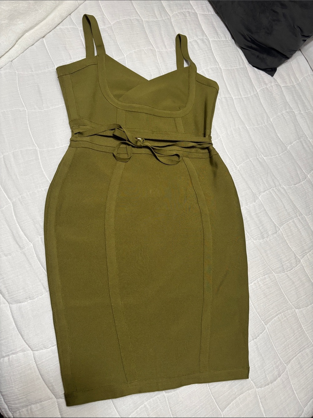 Olive Green Strappy Sheath Dress